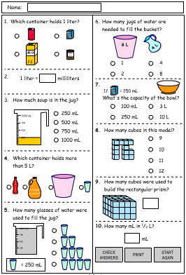 volume problem solving year 6