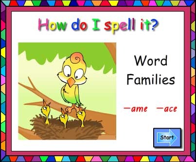 Word Families -ame and -ace