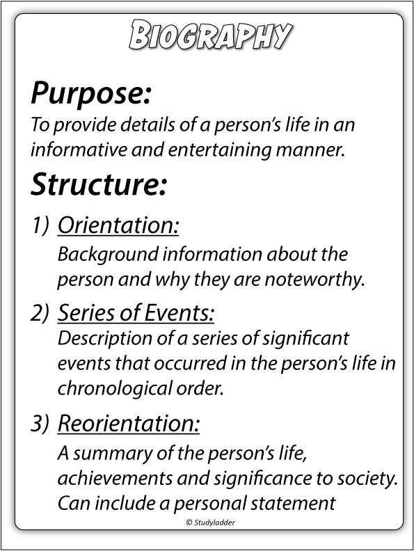 biography text type features