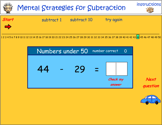 Mental Strategies - Subtraction of numbers under 50